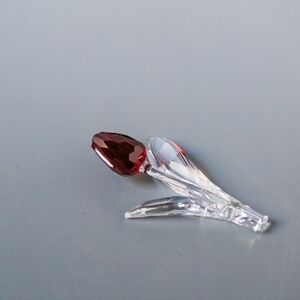 Vintage Swarovski Crystal Red Tulip Flower Figurine - in the Original Box